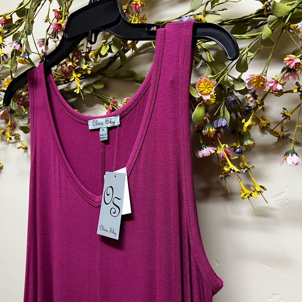 New with Tags Olivia Sky Sleeveless Relaxed Tunic Tank Top Dress - Picture 3 of 14